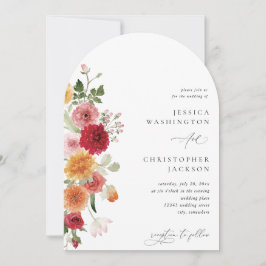 Summer Multi Color Floral Wedding Arc Einladung