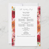 Summer Multi Color Floral Wedding Programm (Rückseite)