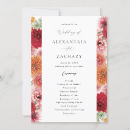 Summer Multi Color Floral Wedding Programm