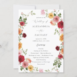 Summer Multi Color Floral Wedding Programm 2
