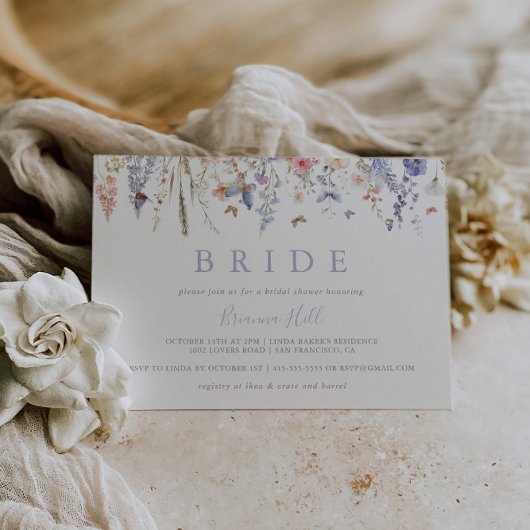 Summer Multicolor Wildblume Bride Brautparty Einladung