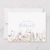 Summer Multicolor Wildblume Bridesmaid Vorschlag Mitteilungskarte (Vorderseite)