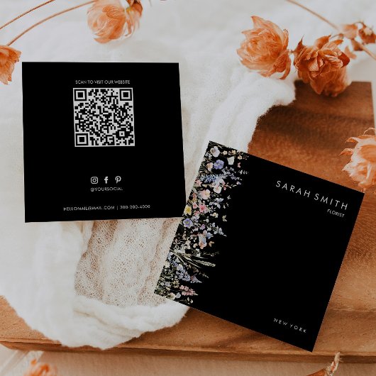 Summer Multicolor Wildblume Florist QR Code Quadratische Visitenkarte