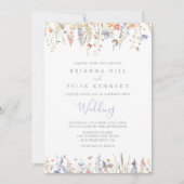 Summer Multicolor Wildblume Front & Back Wedding Einladung (Vorderseite)