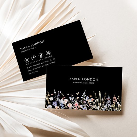 Summer Multicolor Wildblume Gardener & Florist Visitenkarte