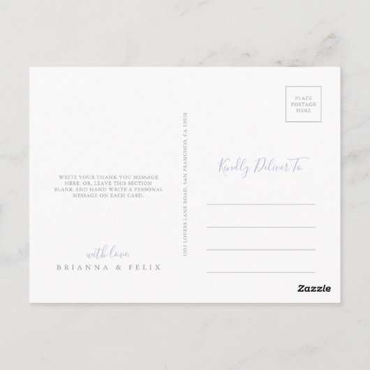 Summer Multicolor Wildblume Green Vielen Dank Postkarte (Rückseite)