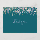 Summer Multicolor Wildblume Green Vielen Dank Postkarte (Vorderseite)