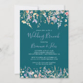 Summer Multicolor Wildblume Green Wedding Brunch Einladung (Vorderseite)