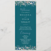 Summer Multicolor Wildblume Green Wedding Program Programm (Vorderseite)