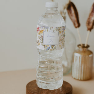 Summer Multicolor Wildblume Hochzeit Wasserflaschenetikett