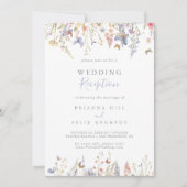 Summer Multicolor Wildblume Hochzeitsempfang Einladung (Vorderseite)