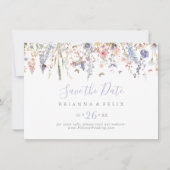 Summer Multicolor Wildblume Horizontal Hochzeit Save The Date (Vorderseite)