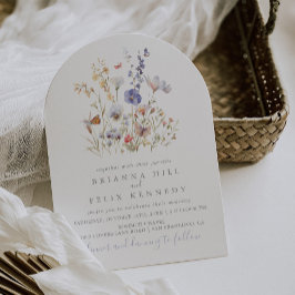 Summer Multicolor Wildblume Künstlerische Hochzeit Einladung