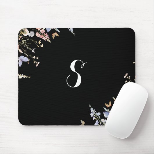 Summer Multicolor Wildblume Monogram Simple Mousepad (Mit Mouse)
