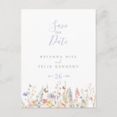 Summer Multicolor Wildblume Save the Date Postkarte (Vorderseite)