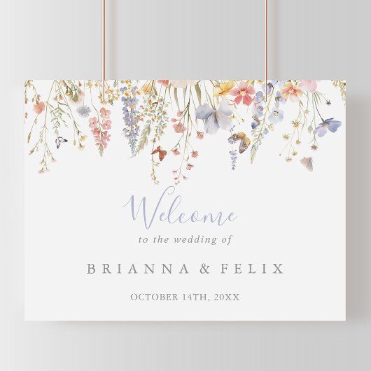Summer Multicolor Wildblume Wedding Willkommenszei Poster