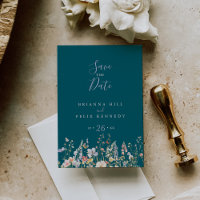 Summer Multicolour Wildblume Save the Date grün