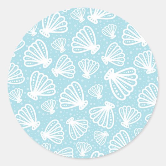Summer Muschel Pattern Runder Aufkleber (Vorderseite)