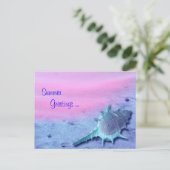 Summer Muschel Postcard Postkarte (Stehend Vorderseite)