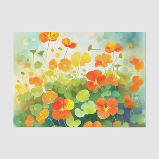 Summer Nasturtium Floral Seidenpapier (Vorderseite)