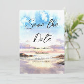 Summer Nature Beach Hochzeit Save The Date (Stehend Vorderseite)