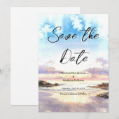 Summer Nature Beach Hochzeit Save The Date (Vorne/Hinten)