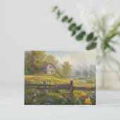 Summer Nature House Postcard Wasserfarbe Postkarte (Stehend Vorderseite)