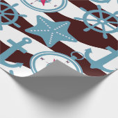Summer Nautic Pattern Geschenkpapier (Ecke)