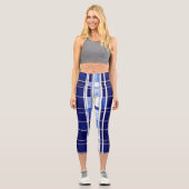 Summer Navy Blue Boat Moderne Stripes Collection Capri Leggings (Vorderseite)