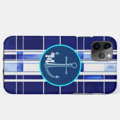 Summer Navy Blue Boat Moderne Stripes Collection Case-Mate iPhone Hülle (Rückseite (Horizontal))