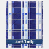 Summer Navy Blue Boat Moderne Stripes Collection Fleecedecke (Vorderseite)