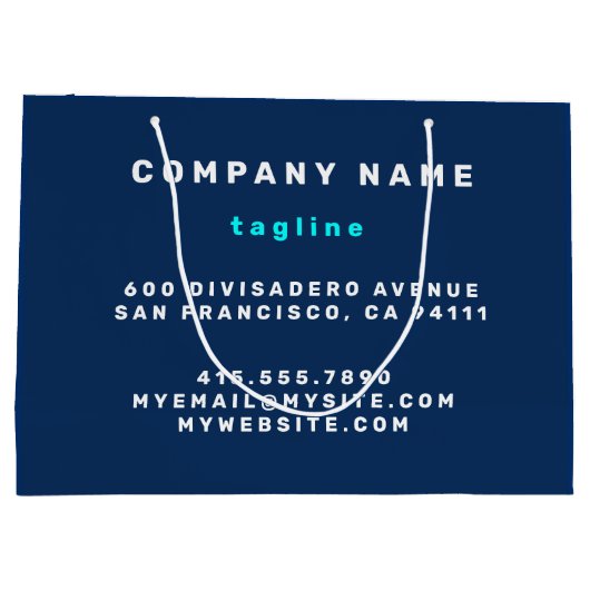 Summer Navy Blue Boat Moderne Stripes Collection Große Geschenktüte (Rückseite)