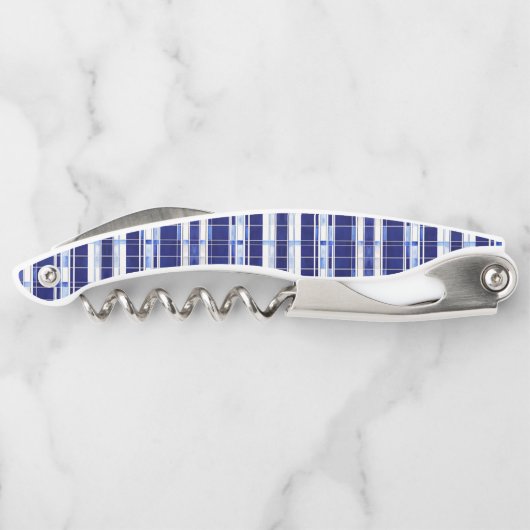 Summer Navy Blue Boat Moderne Stripes Collection Kellnermesser (Rückseite)