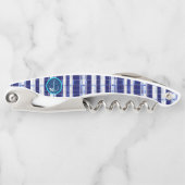 Summer Navy Blue Boat Moderne Stripes Collection Kellnermesser (Vorderseite)