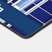 Summer Navy Blue Boat Moderne Stripes Collection Schreibtischunterlage (Ecke)