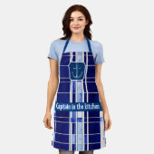 Summer Navy Blue Boat Moderne Stripes Collection Schürze (Getragen)