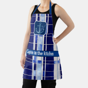 Summer Navy Blue Boat Moderne Stripes Collection Schürze