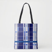 Summer Navy Blue Boat Moderne Stripes Collection Tasche (Vorderseite)