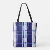 Summer Navy Blue Boat Moderne Stripes Collection Tasche (Rückseite)