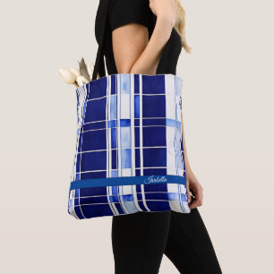 Summer Navy Blue Boat Moderne Stripes Collection Tasche