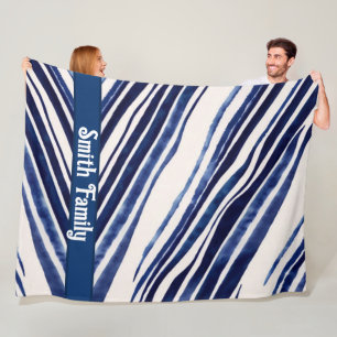 Summer Navy Blue Boat Populäre Stripes Collection Fleecedecke