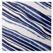 Summer Navy Blue Boat Populäre Stripes Collection Fliese (Vorderseite)