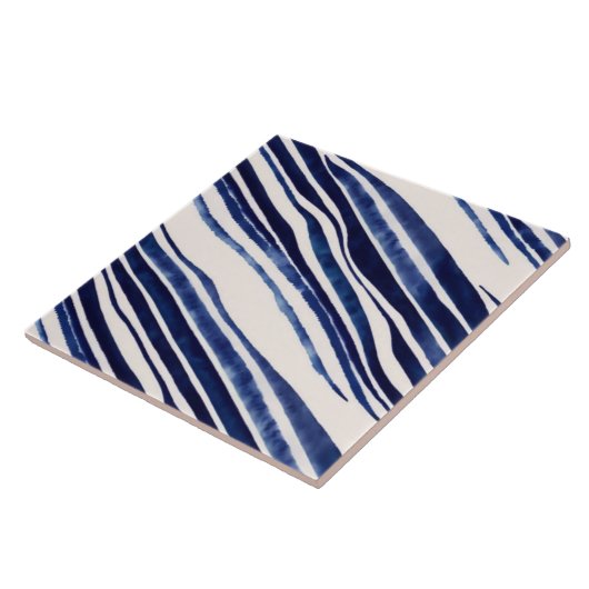 Summer Navy Blue Boat Populäre Stripes Collection Fliese (Seite)
