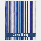 Summer Navy Blue Boot Trendy Stripes Collection Fleecedecke (Vorderseite)