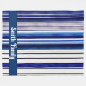 Summer Navy Blue Boot Trendy Stripes Collection Fleecedecke (Vorderseite (Horizontal))
