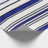 Summer Navy Blue Boot Trendy Stripes Collection Geschenkpapier (Ecke)