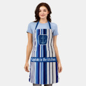 Summer Navy Blue Boot Trendy Stripes Collection Schürze (Getragen)