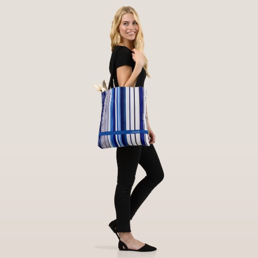 Summer Navy Blue Boot Trendy Stripes Collection Tasche (Am Model)