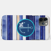 Summer Navy Blue Modern Bootstrip Collection Case-Mate iPhone Hülle (Rückseite (Horizontal))