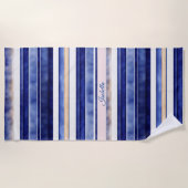 Summer Navy Blue Modern Bootstrip Collection Strandtuch (Vorderseite)